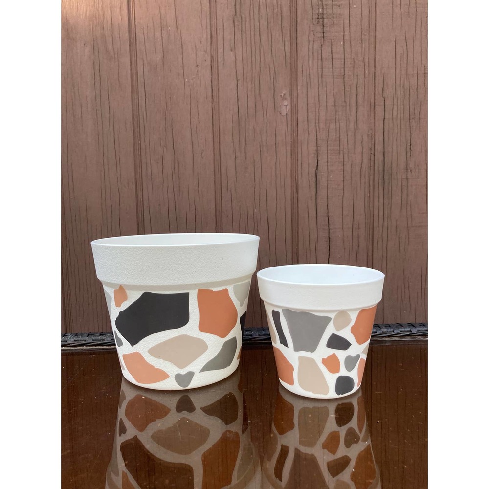 Large TERRAZZO Pattern Planter - Flower Plant Pot - Indoor Outdoor Planter